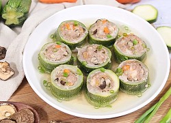 2 Cách làm bí ngòi hấp thịt và hấp nấm thanh mát ngọt dịu cho bữa cơm