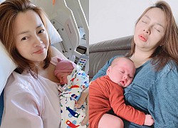 Diễm Châu hiếm hoi khoe ảnh hạnh phúc khi con vừa chào đời ở bệnh viện