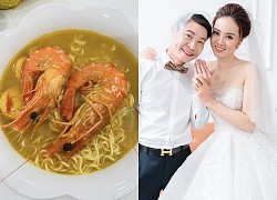 Vợ trẻ đãi Công Lý món đơn giản kỷ niệm 1 năm ngày cưới, diễn viên nổi tiếng vào bình luận: 'Suốt ngày mì tôm'