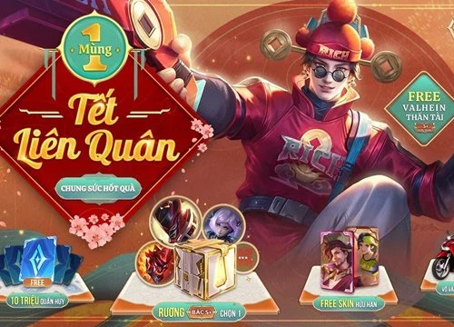 Liên Quân Mobile: Không chỉ lì xì khủng bằng skin bậc S+ và Quân Huy miễn phí, toàn bộ skin bậc S đều được mở khóa vào ngày Mùng 1 Tết