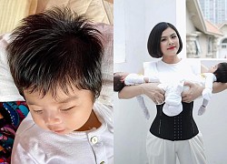 Cận cảnh gương mặt con gái Vân Trang: mũi cao, tóc nhiều