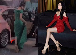 Hoà Minzy bước ra từ xế hộp tiền tỷ, ngó xuống đôi &quot;cà kheo&quot; khổng lồ mà hú hồn!