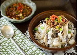 Cơm nấm thịt bằm