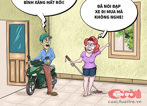 Xe cạn xăng rồi, ngày mai đi làm kiểu gì bà ơi!?