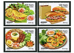 Cơm tấm, bánh mì, bánh xèo, bánh khọt lên tem ẩm thực Việt