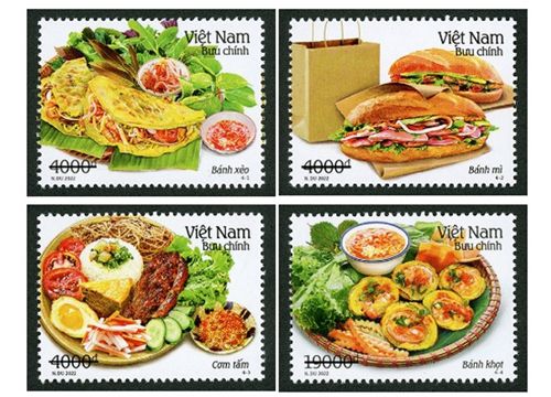 Cơm tấm, bánh mì, bánh xèo, bánh khọt lên tem ẩm thực Việt