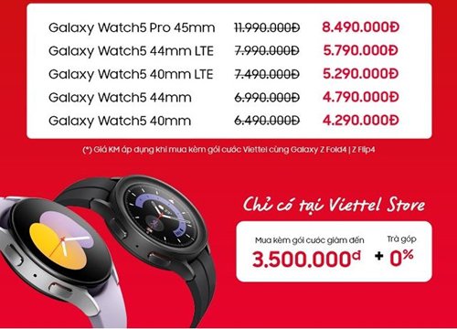 Mua Galaxy Watch5 series cùng Galaxy Z Fold4| Z Flip4 kèm gói cước ưu đãi đến 3,5 triệu đồng