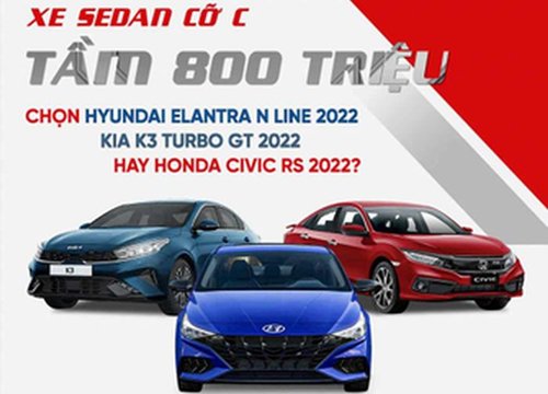 Tầm 800 triệu: Chọn Hyundai Elantra 2023, KIA K3 hay Honda Civic?