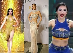 Miss Grand Hong Kong gây tranh cãi khi &#8220;xoạc&#8221; trên sân khấu, cầm váy giống đi chợ, thua xa Thiên Ân