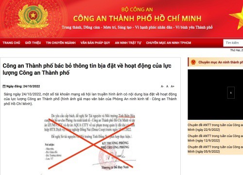 Xác minh, điều tra thông tin bịa đặt về hoạt động của Công an TP Hồ Chí Minh