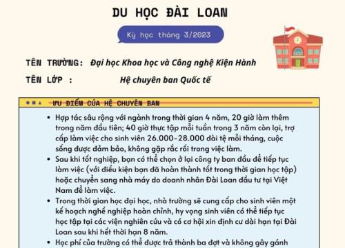 Viện Đào tạo Quốc tế Excellent với chương trình Du học Đài Loan ưu đãi đặc biệt