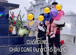 Vợ mất, chồng và các con đến thắp hương, cùng nhau tổ chức sinh nhật