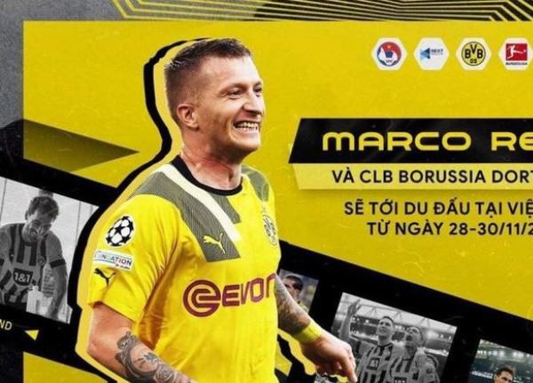 Marco Reus sang Việt Nam du đấu cùng CLB Borussia Dortmund