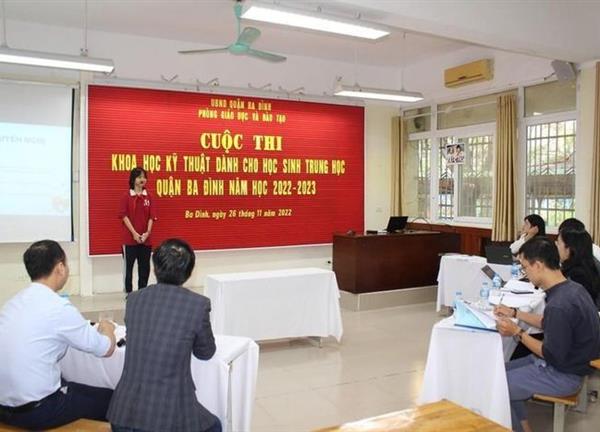 Hai giải Nhất cuộc thi KHKT học sinh trung học quận Ba Đình (Hà Nội)