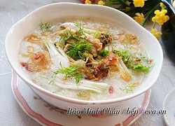 Cháo gà nấm hương bổ dưỡng cuối tuần