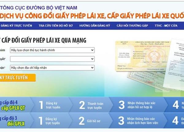 Gian nan đổi giấy phép lái xe qua mạng