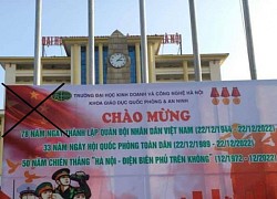 Đình chỉ 2 cán bộ trường đại học vụ in pano có cờ Trung Quốc