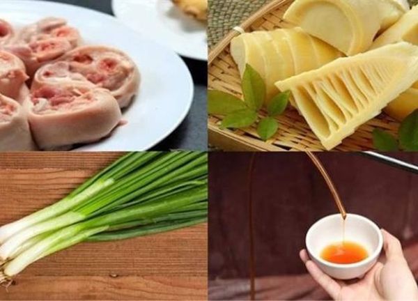 Chân giò lợn hầm măng tươi