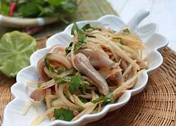 Nộm tai lợn đu đủ xanh giòn ngon, ăn hết đĩa vẫn thèm