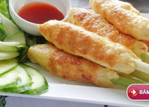 Chả tôm bọc sả nướng chảo thơm lừng gian bếp