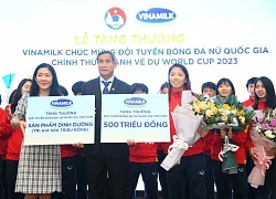 Vinamilk trao thưởng 500 triệu đồng và 2 năm sử dụng sản phẩm dinh dưỡng cho đội tuyển bóng đá nữ