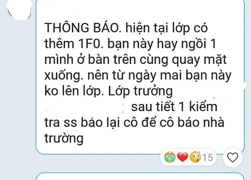 Giáo viên thông báo lớp học có 1 thành viên F0, biết được "danh tính" của người này mà ai cũng khen: Cô tâm lý quá!