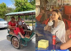 Angelina Jolie đi xe Tuk Tuk, ngồi quán vỉa hè ở Campuchia