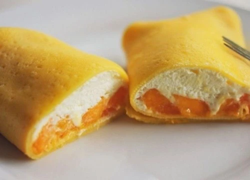 Cách làm bánh Crepe kem xoài bằng bột bánh rán ngon không tưởng