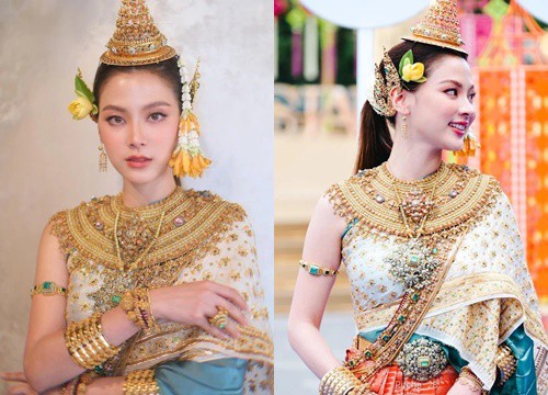 Nữ thần Songkran lộ diện: Baifern (Chiếc Lá Bay) đẹp kinh diễm trong trang phục 1,3 tỷ, visual thăng hạng ngoạn mục giữa Icon Siam