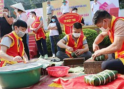 Sôi nổi Hội thi gói, nấu bánh chưng, giã bánh giầy mừng Giỗ Tổ Hùng Vương