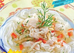Bún cá điêu hồng nấu thì là cho bé