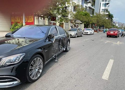 Mercedes-Maybach S 450 giá gần 7,5 tỷ đồng bị rách toang sườn sau cú va chạm với Mitsubishi Attrage tại Quảng Ninh, CĐM thốt lên: 'Bán cả xe mới đủ đền'