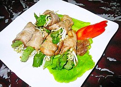 Thịt ba chỉ rán cuộn giá