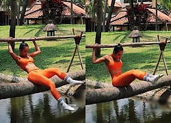 Angela Phương Trinh tập gym bên cầu khỉ, đấng mày râu cũng chịu thua