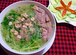 Món ngon cuối tuần: Canh bầu nấu bề bề ngọt mát, đưa cơm