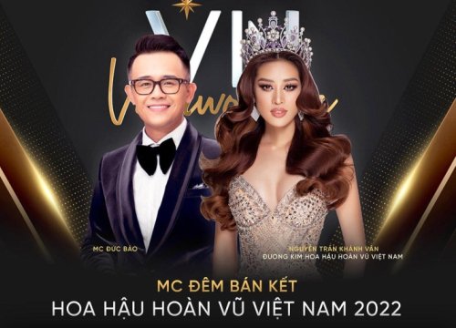 MC Đức Bảo và Hoa hậu Khánh Vân dẫn chương trình bán kết Hoa hậu Hoàn vũ Việt Nam 2022