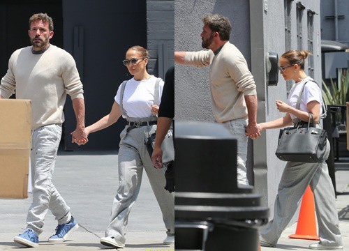 Jennifer Lopez - Ben Affleck nắm tay tình cảm đến phòng thu sau khi xác nhận đính hôn