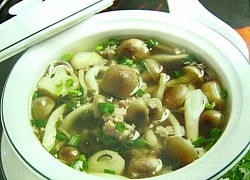 Canh nấm linh chi nấu thịt băm