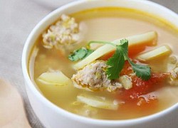 Canh thịt viên nấu khoai