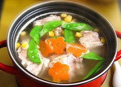 Ngòn ngọt canh thịt ngô non