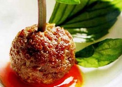 Húng quế xiên bò viên
