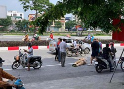 2 thanh niên đi xe máy vượt đèn đỏ, tông gãy chân thiếu tá CSGT