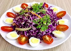 Cách làm salad bắp cải tím chua ngọt sốt mè, mayonnaise giảm cân