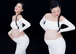 Phạm Quỳnh Anh tiếp tục khoe loạt ảnh bụng bầu vượt mặt, "mẹ bầu" nhí nhảnh hết nấc