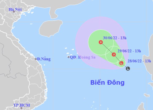 Vùng áp thấp trên Biển Đông sẽ mạnh lên thành áp thấp nhiệt đới, gió giật cấp 8