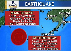 Động đất độ lớn 6,3 làm rung chuyển quần đảo thuộc bang Alaska, Mỹ