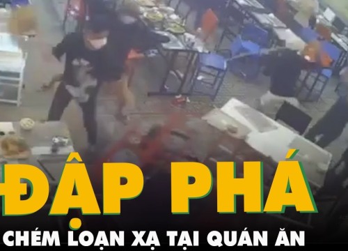 Video: Đập phá, chém người loạn xạ trong quán ăn ở Gò Vấp