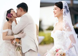 Ảnh nét căng trong đám cưới Minh Hằng: Cô dâu - chú rể hôn nhau say đắm, nhan sắc đẹp không tì vết