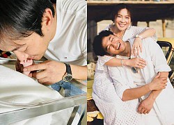 Nhóc tì tròn 3 tháng tuổi, Quý Bình hiếm hoi khoe khung ảnh bàn chân đáng yêu của con