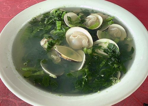 Ngao vạng nấu canh cải gừng